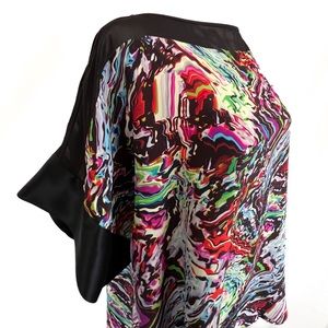 Lafayette 148 Marbelized Silk Tunic Top S